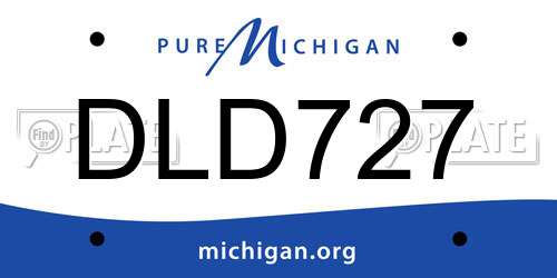 DLD727 Michigan License Plate
