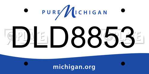 DLD8853 Michigan License Plate