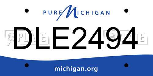 DLE2494 Michigan License Plate