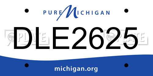 DLE2625 Michigan License Plate