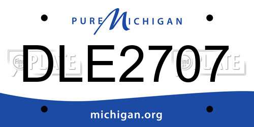 DLE2707 Michigan License Plate