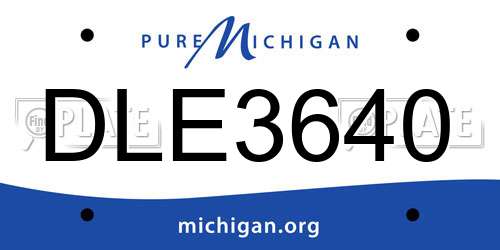DLE3640 Michigan License Plate