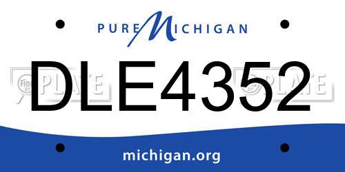 DLE4352 Michigan License Plate