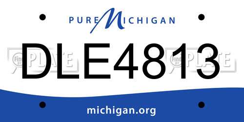 DLE4813 Michigan License Plate