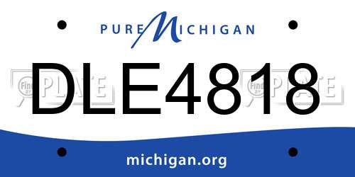 DLE4818 Michigan License Plate