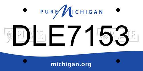 DLE7153 Michigan License Plate