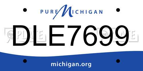 DLE7699 Michigan License Plate