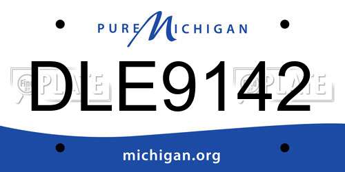 DLE9142 Michigan License Plate