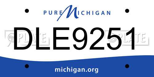 DLE9251 Michigan License Plate