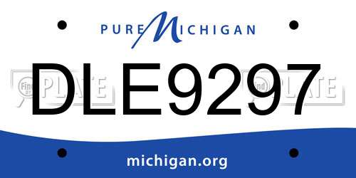 DLE9297 Michigan License Plate