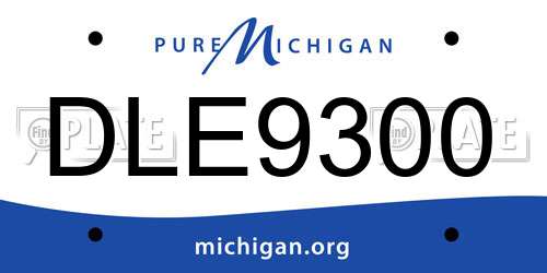 DLE9300 Michigan License Plate