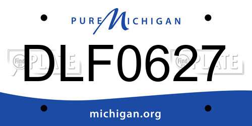 DLF0627 Michigan License Plate