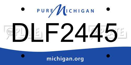 DLF2445 Michigan License Plate
