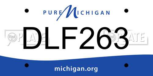 DLF263 Michigan License Plate