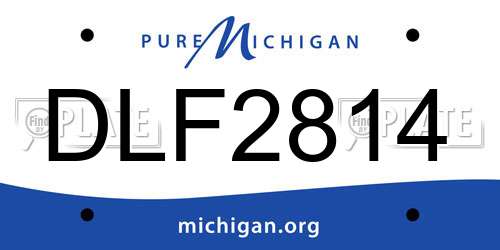 DLF2814 Michigan License Plate
