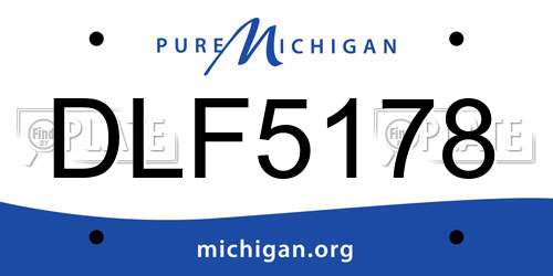 DLF5178 Michigan License Plate
