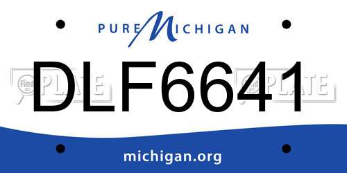 DLF6641 Michigan License Plate