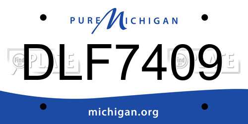 DLF7409 Michigan License Plate