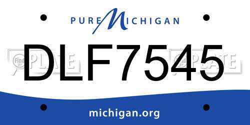 DLF7545 Michigan License Plate