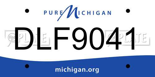 DLF9041 Michigan License Plate