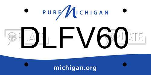 DLFV60 Michigan License Plate