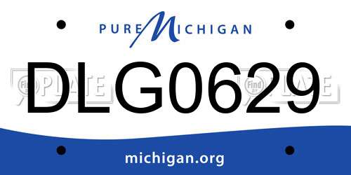 DLG0629 Michigan License Plate