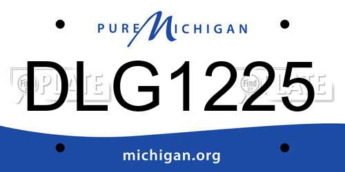 DLG1225 Michigan License Plate