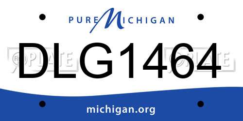 DLG1464 Michigan License Plate