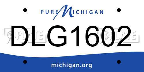 DLG1602 Michigan License Plate
