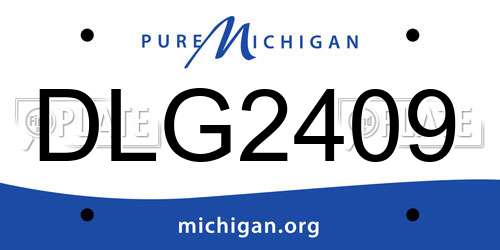 DLG2409 Michigan License Plate