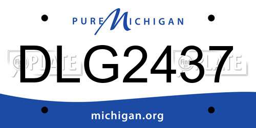 DLG2437 Michigan License Plate