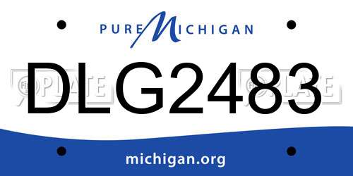 DLG2483 Michigan License Plate