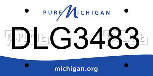 DLG3483 Michigan License Plate