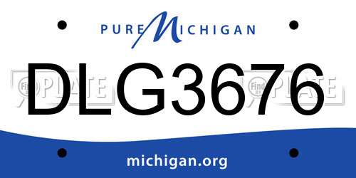 DLG3676 Michigan License Plate