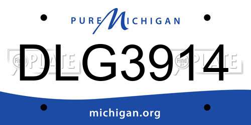 DLG3914 Michigan License Plate