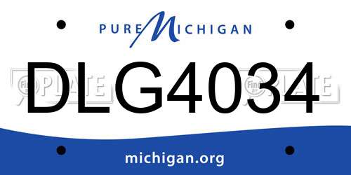 DLG4034 Michigan License Plate