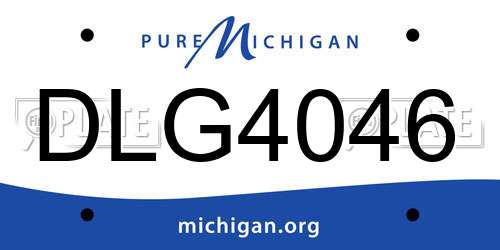 DLG4046 Michigan License Plate