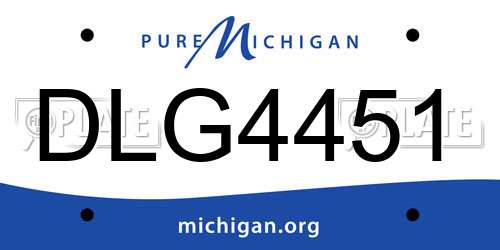 DLG4451 Michigan License Plate
