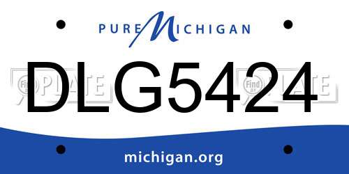 DLG5424 Michigan License Plate