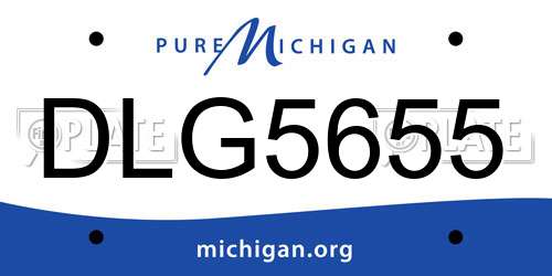 DLG5655 Michigan License Plate