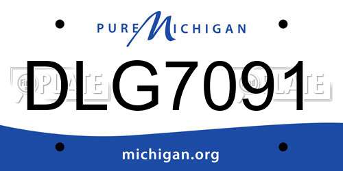 DLG7091 Michigan License Plate