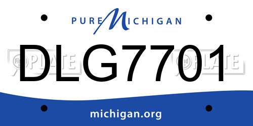 DLG7701 Michigan License Plate