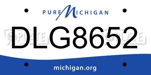 DLG8652 Michigan License Plate