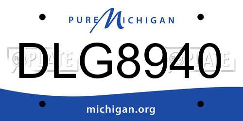 DLG8940 Michigan License Plate
