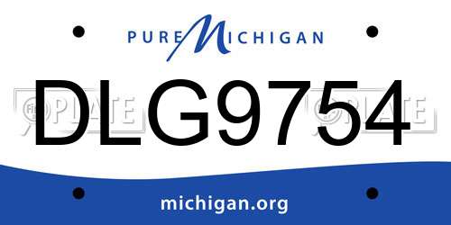 DLG9754 Michigan License Plate