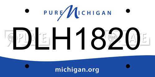 DLH1820 Michigan License Plate