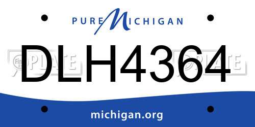 DLH4364 Michigan License Plate