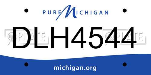 DLH4544 Michigan License Plate