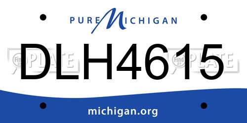 DLH4615 Michigan License Plate
