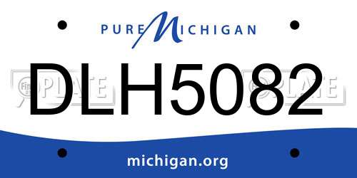 DLH5082 Michigan License Plate